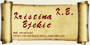 Kristina Bjekić vizit kartica